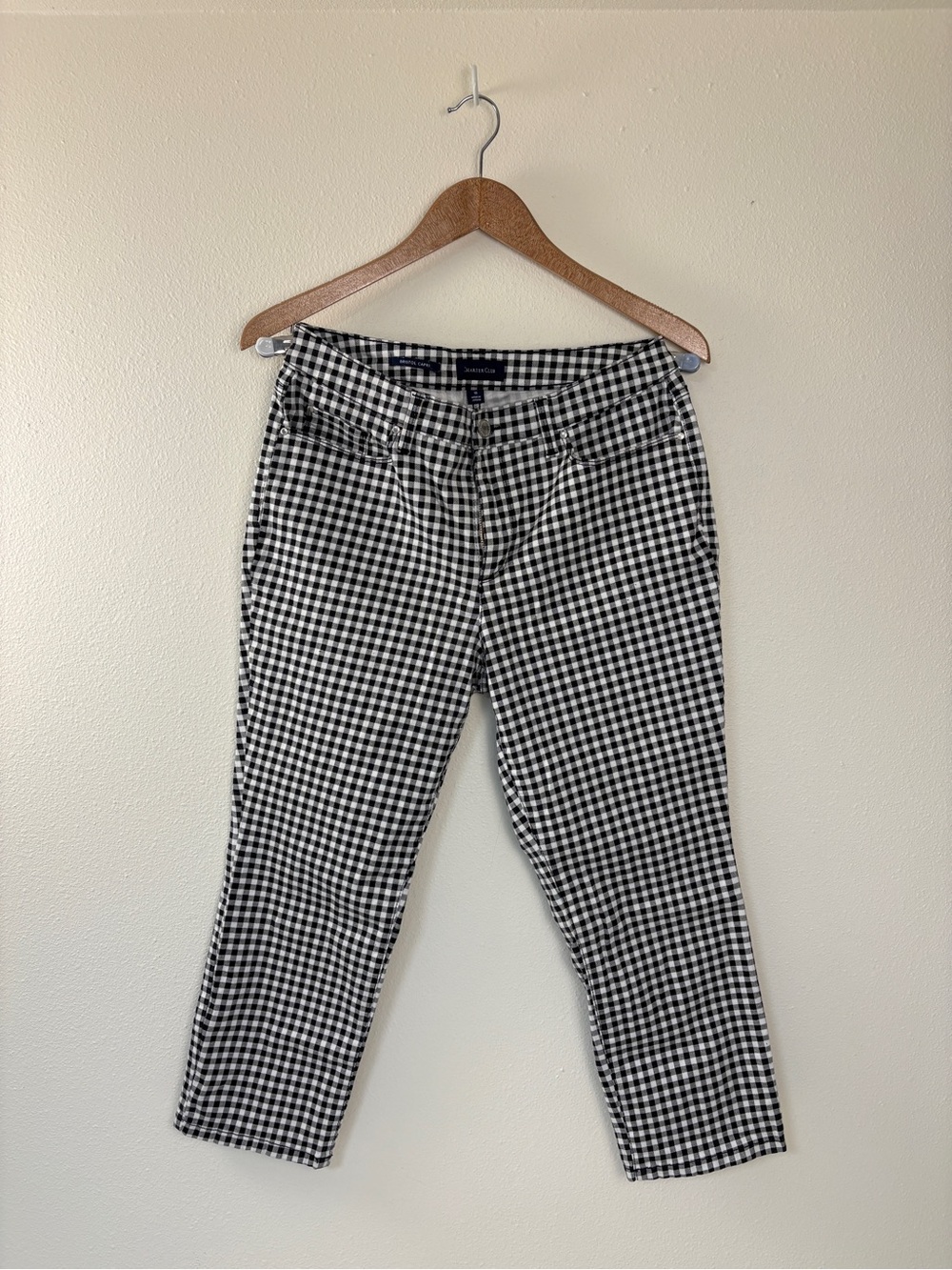 Black&White Gingham Capris Alt Checkered Whimsigoth Fairy Grunge Cherry Noir